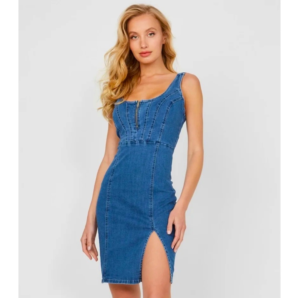 Guess Blue Denim Sleeveless Dress